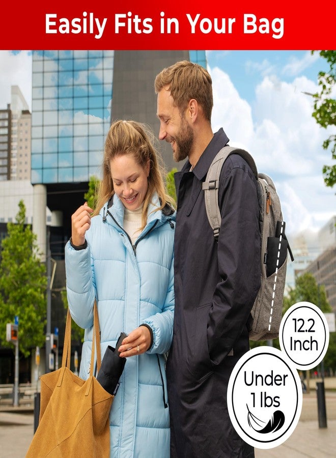 TUMELLA Flip-proof Inverted Travel Umbrella, Small Strong but Light Portable and Automatic Reverse Folding Rain Umbrella, Durable Premium Grip, Fits Car & Backpack - Image 4